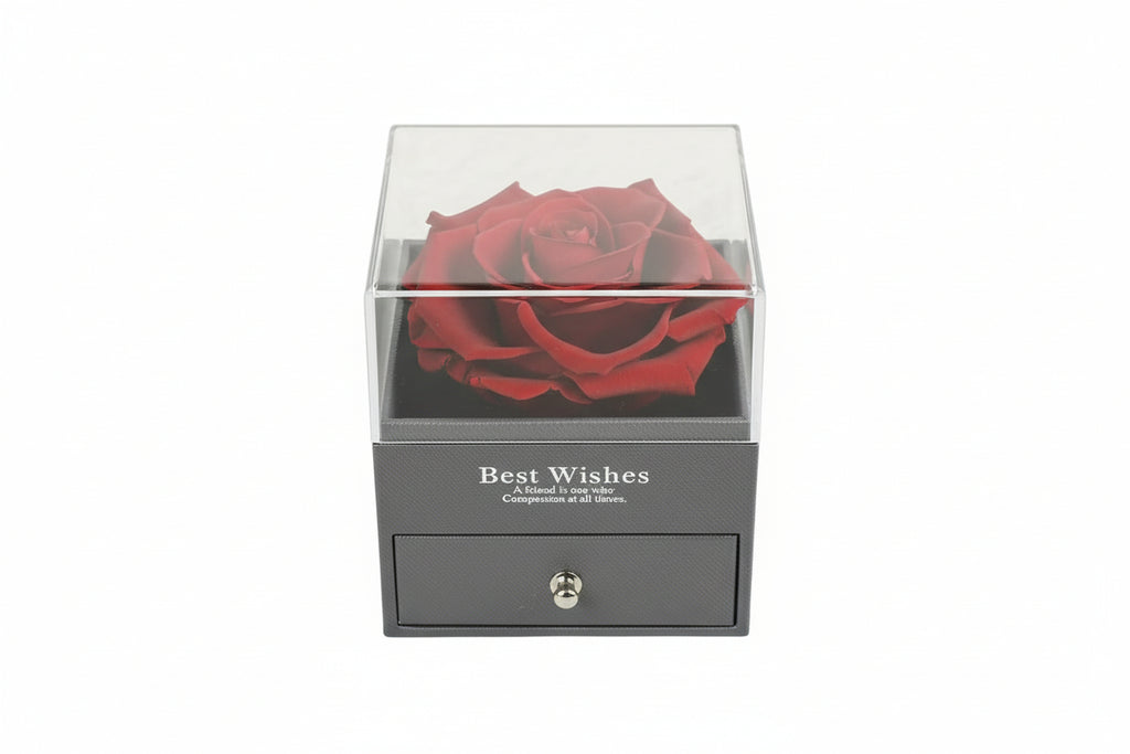 Luxury Rose with Heart Necklace and I Love You in 100 Languages Set